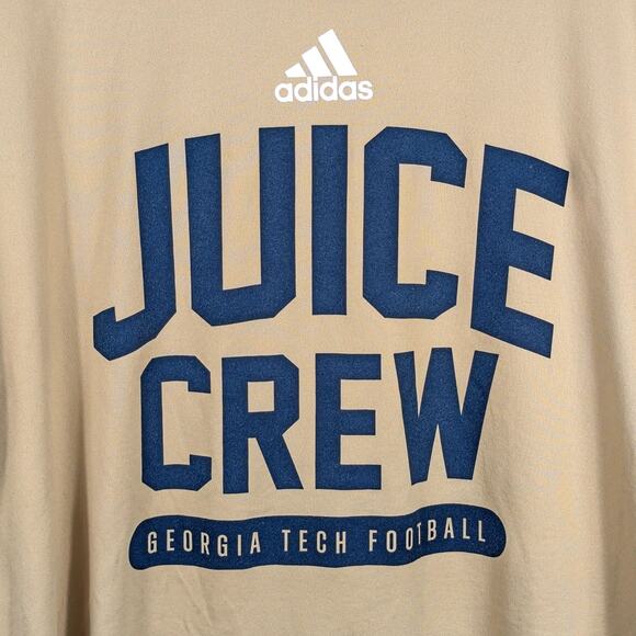 Adidas Georgia Tech Juice Crew Football Shirt XLT Gold AEROREADY Creator Tee - Picture 2 of 6